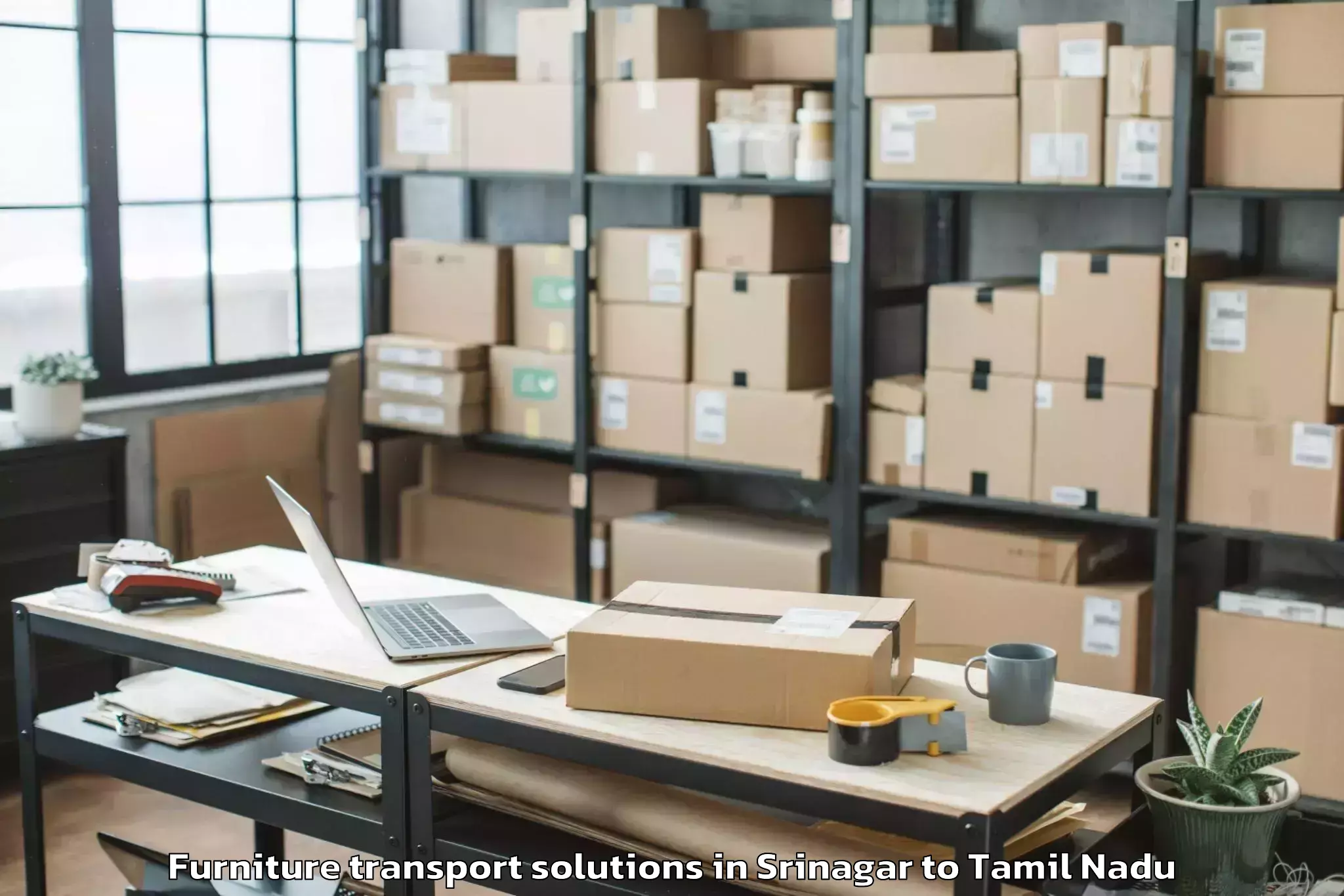 Book Srinagar to Kavalur Furniture Transport Solutions